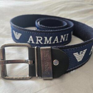 Armani belt - blue & gun metal